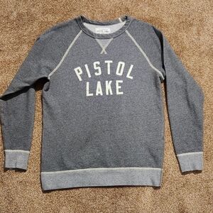 Mens Large Pistol Lake Shirt & Sportswear Heather Grey Double Stitch Sweatshirt